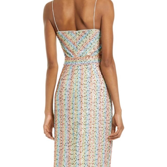 SAYLOR Indiana Rainbow Sequin Cocktail Midi Dress - Picture 4 of 6